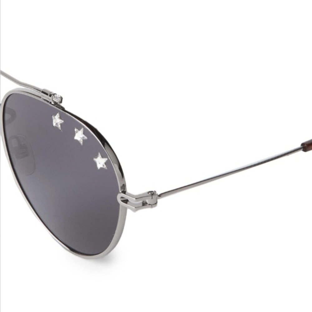 Givenchy Silver Aviator Sunglasses with Star Accents - Picture 3 of 15